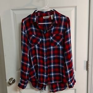 *3 for $15* Hi-low plaid button down shirt Medium